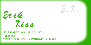 erik kiss business card